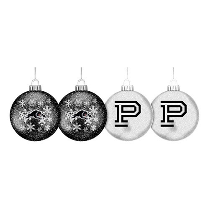 NRL: Panthers - S/4 Glitter Baubles/Product Detail/Decor