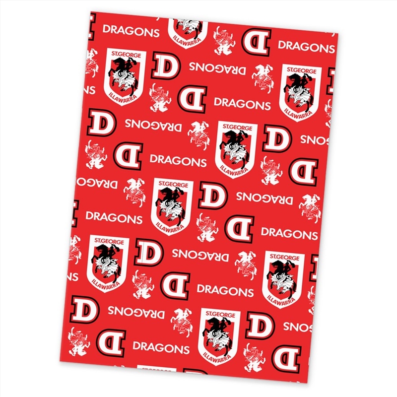 NRL: St George Dragons - Wrapping Paper/Product Detail/Party Accessories