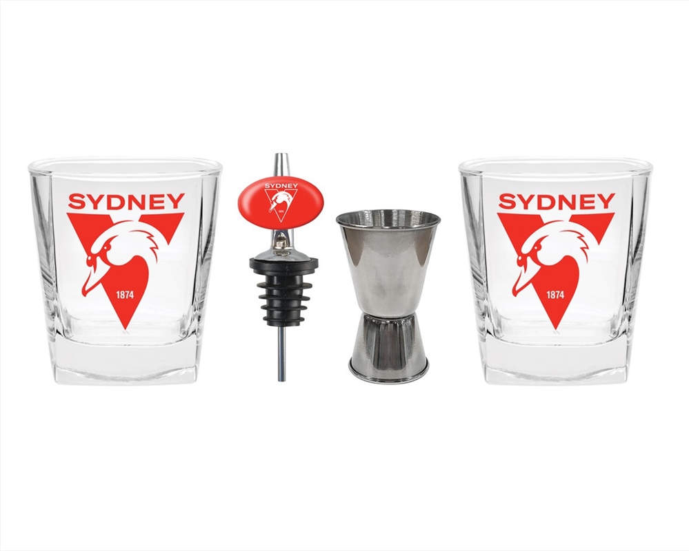 AFL - Sydney Swans S/2 Glass Jigger & Pourer/Product Detail/Drinkware