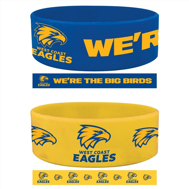 AFL - West Coast Eagles Set Of 2  Wrist Bands/Product Detail/Jewellery