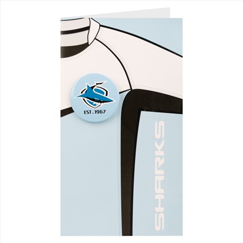 NRL - Cronulla Sharks Jersey Badge Card/Product Detail/Stationery
