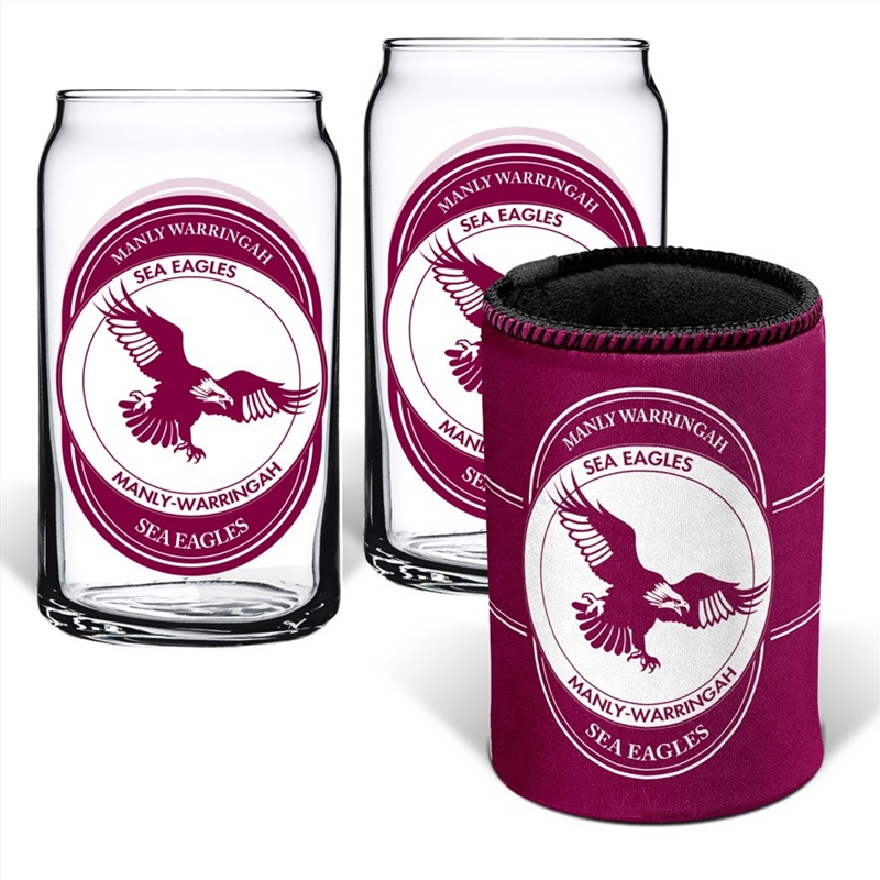 NRL - Manly Sea Eagles Can Glasses & Can Cooler/Product Detail/Coolers & Accessories
