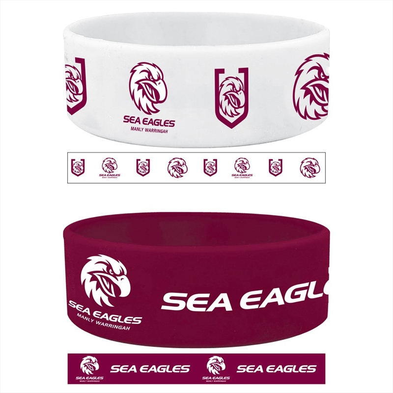 NRL - Manly Sea Eagles Set Of 2  Wrist Bands/Product Detail/Jewellery