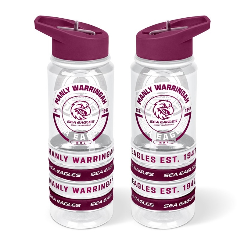 NRL - Manly Sea Eagles Tritan Bottle W Bands/Product Detail/Drinkware