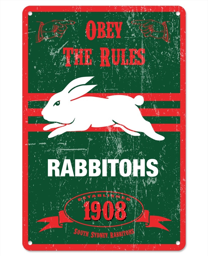 NRL - Rabbitohs Retro Metal Sign/Product Detail/Posters & Prints