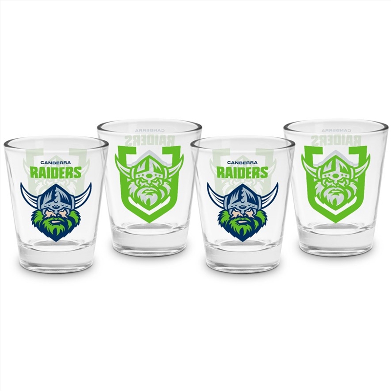 NRL - Raiders 4 Pack Shot Glass/Product Detail/Flasks & Shot Glasses