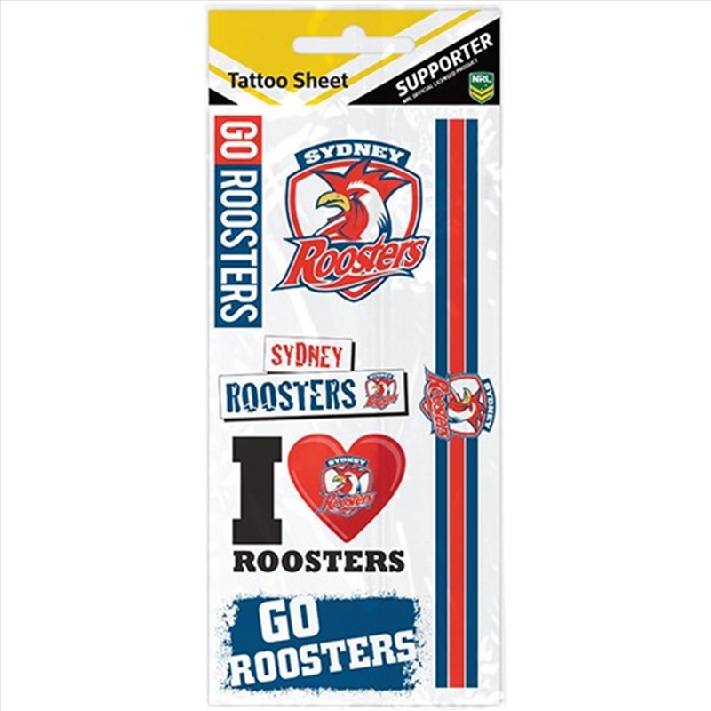 NRL - Roosters Tattoo Sheet/Product Detail/Stationery