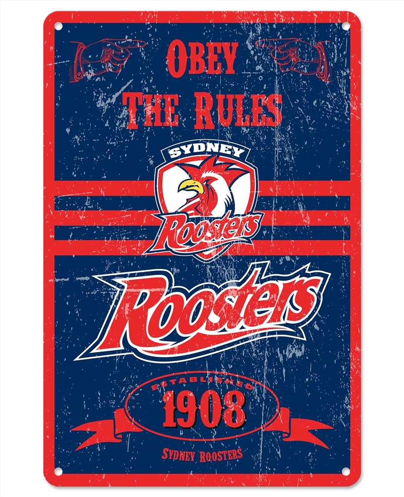 NRL - Roosters Retro Metal Sign/Product Detail/Posters & Prints