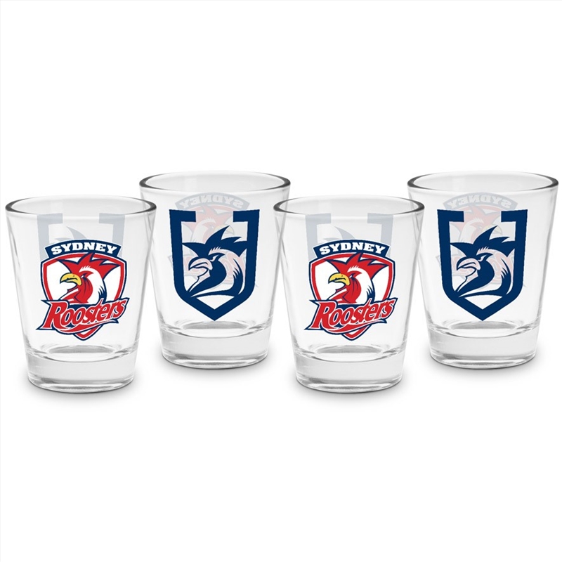 NRL - Roosters 4 Pack Shot Glass/Product Detail/Flasks & Shot Glasses