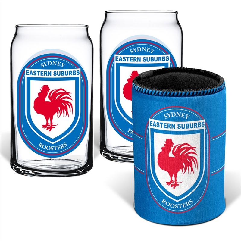 NRL - Roosters Can Glasses & Can Cooler/Product Detail/Coolers & Accessories