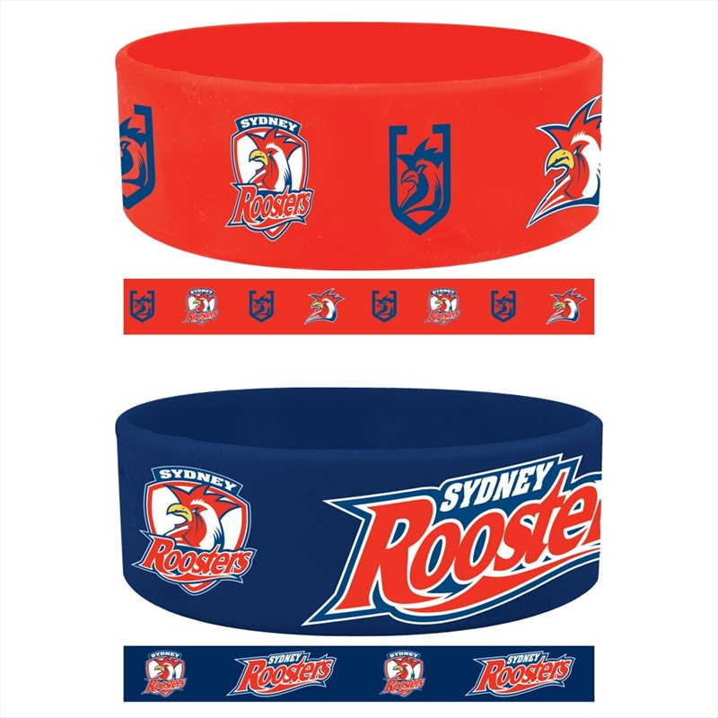 NRL - Roosters Set Of 2  Wrist Bands/Product Detail/Jewellery