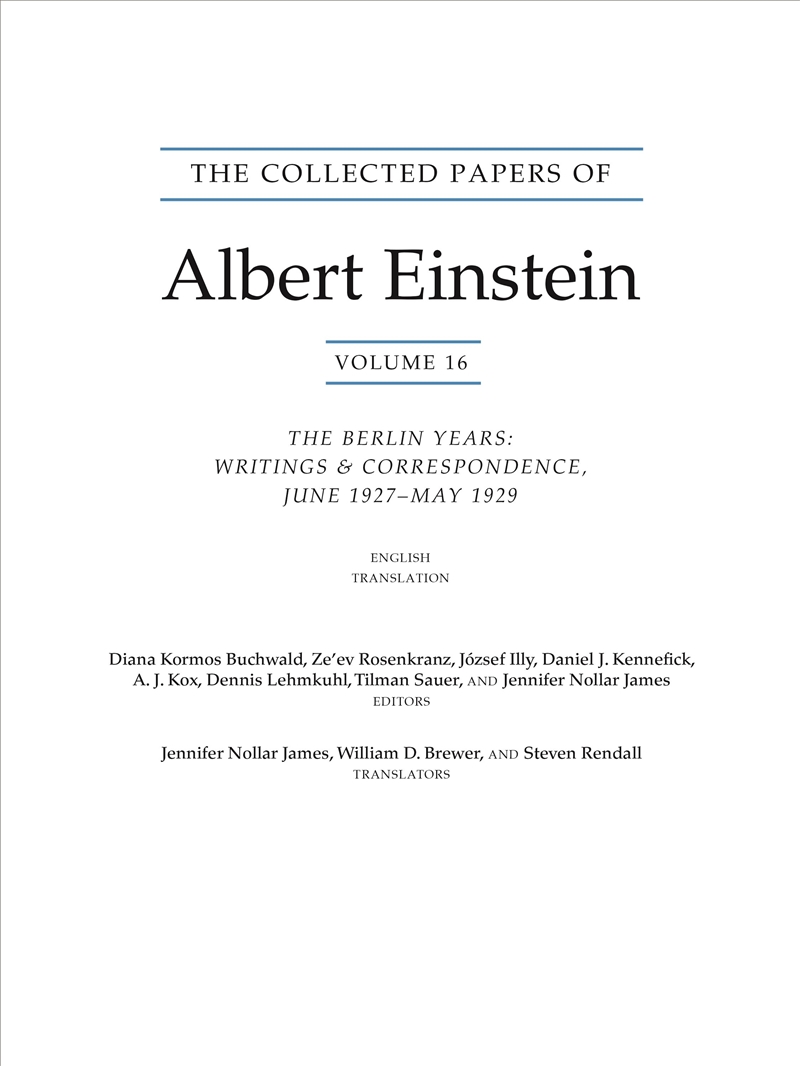 The Collected Papers of Albert Einstein, Volume 16 (Translation Supplement/Product Detail/Science