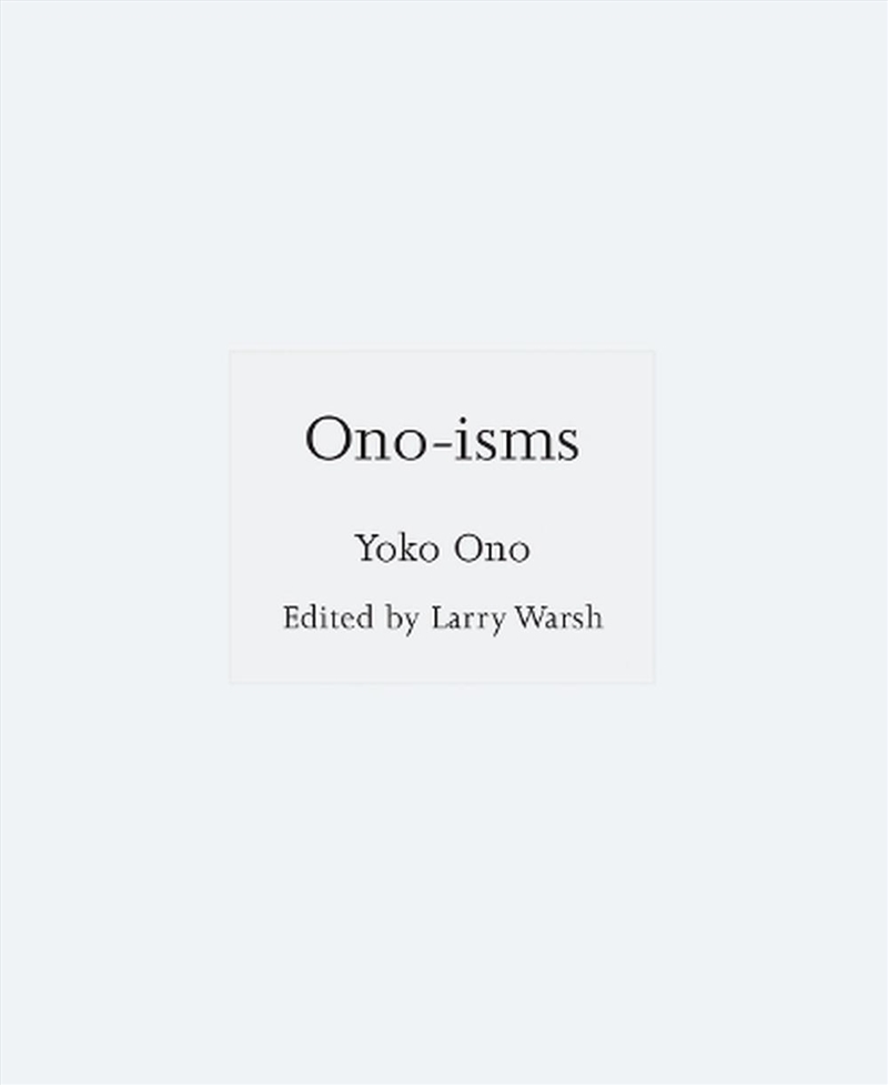 Ono-isms/Product Detail/Arts & Entertainment