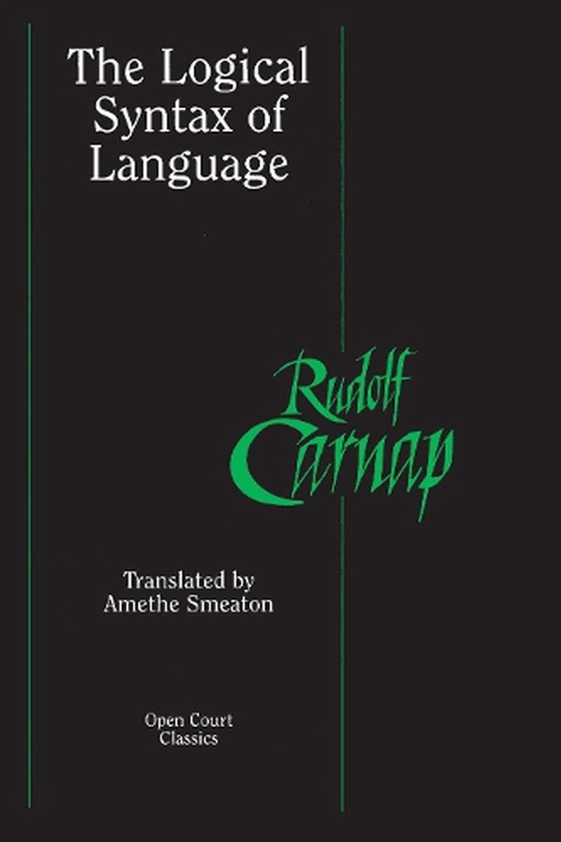 The Logical Syntax of Language/Product Detail/Reading