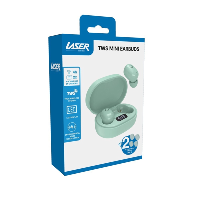 Laser Mini TWS Earbuds with ENC and LED Display Aqua/Product Detail/Headphones