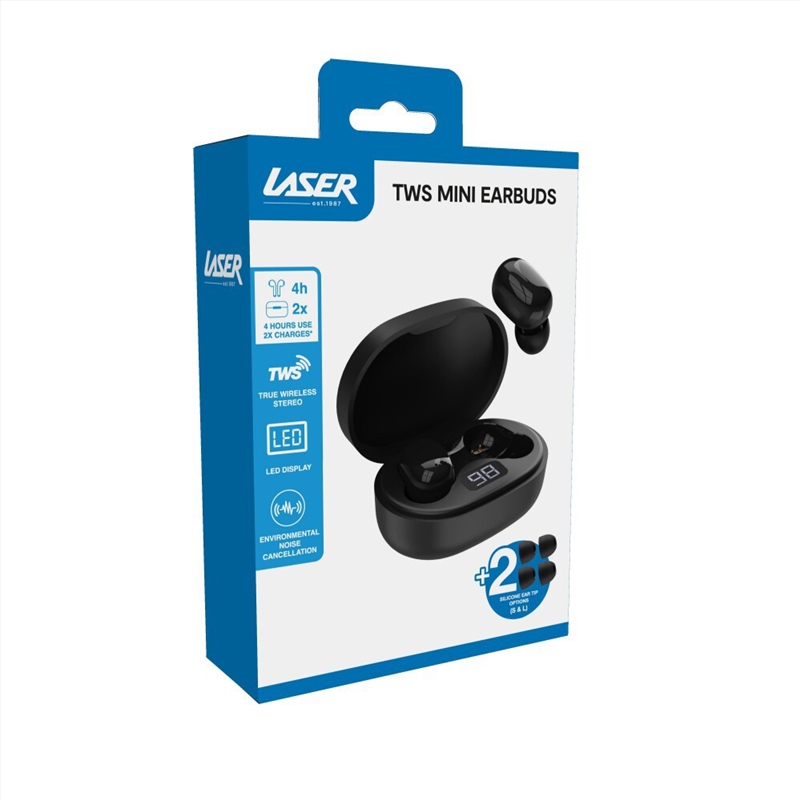 Laser Mini TWS Earbuds with ENC and LED Display Black/Product Detail/Headphones