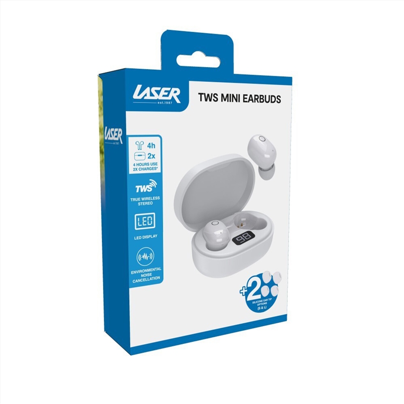 Laser Mini TWS Earbuds with ENC and LED Display White/Product Detail/Headphones