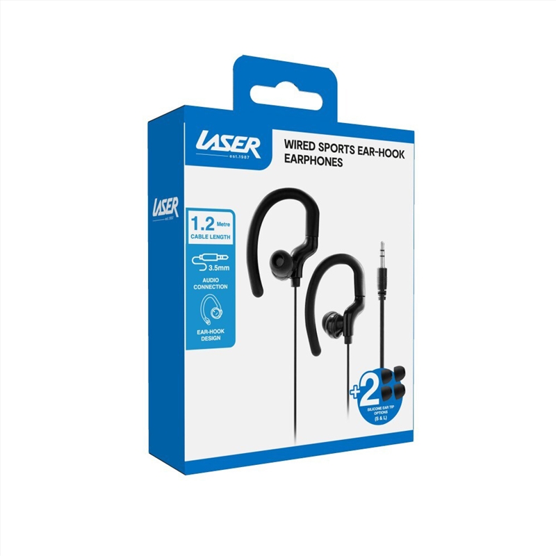 Laser Wired Sports Ear hook Earphones Black/Product Detail/Headphones