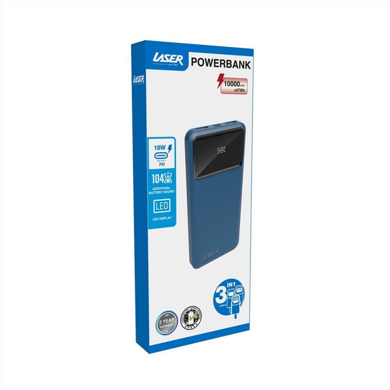 Laser 10000mAh Power Bank with Digital Display Navy/Product Detail/Power Adaptors