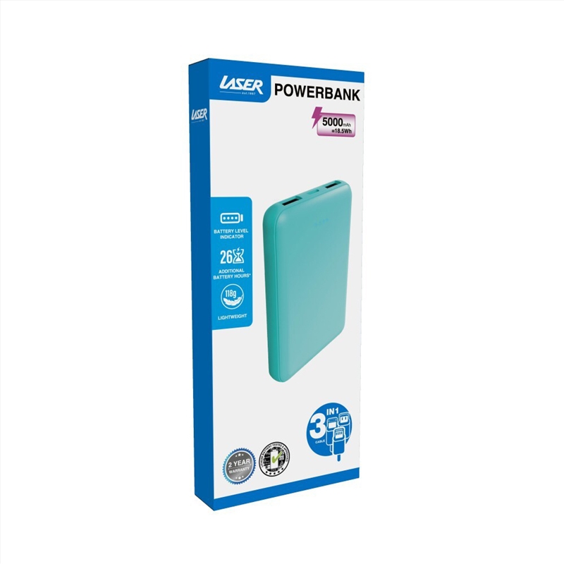 Laser 5000mAh Power bank with Battery Indicator Aqua/Product Detail/Power Adaptors