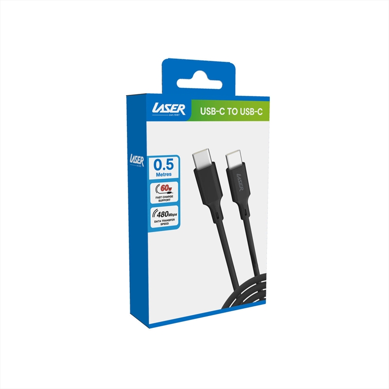 Laser 50cm USB C to USB C charging cable Black/Product Detail/Cables