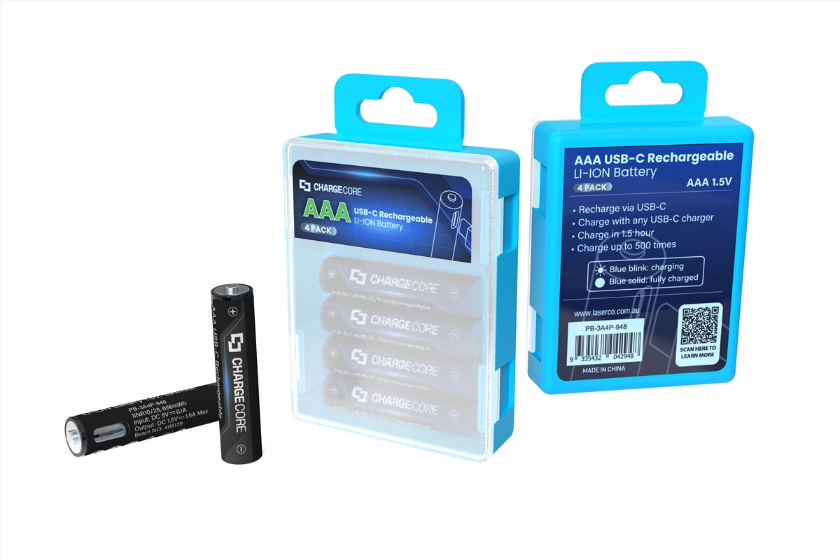 Laser USB-C Rechargeable AAA Battery 4PK/Product Detail/Accessories