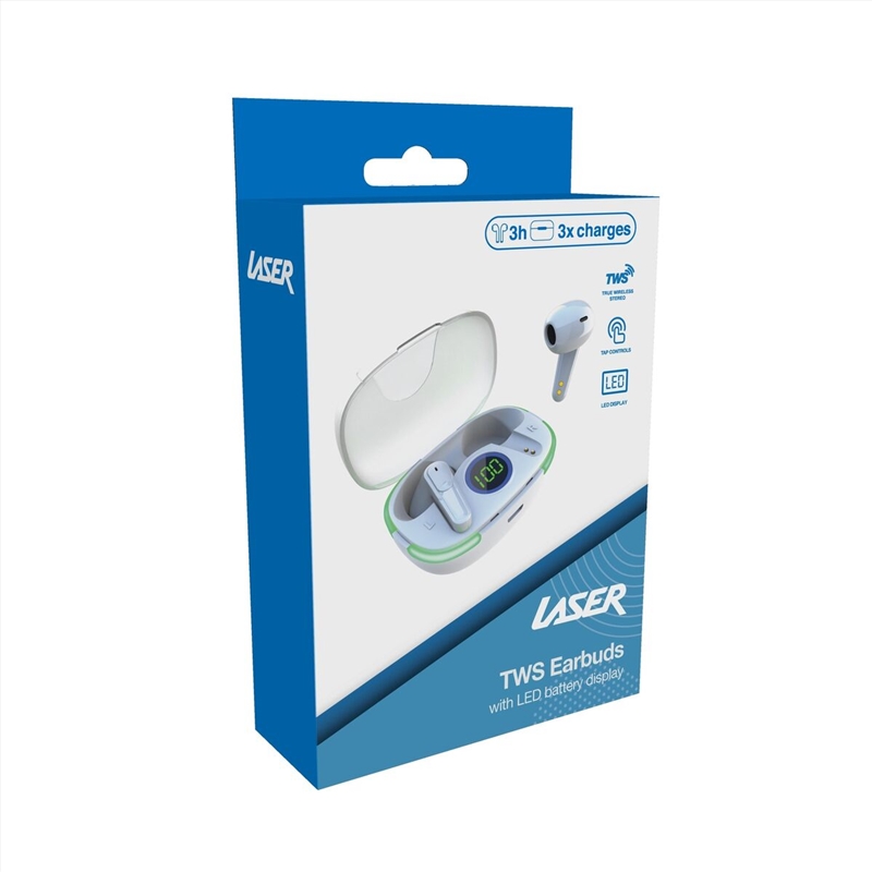 Laser TWS Earbuds with LED battery display LT10 – White/Product Detail/Headphones