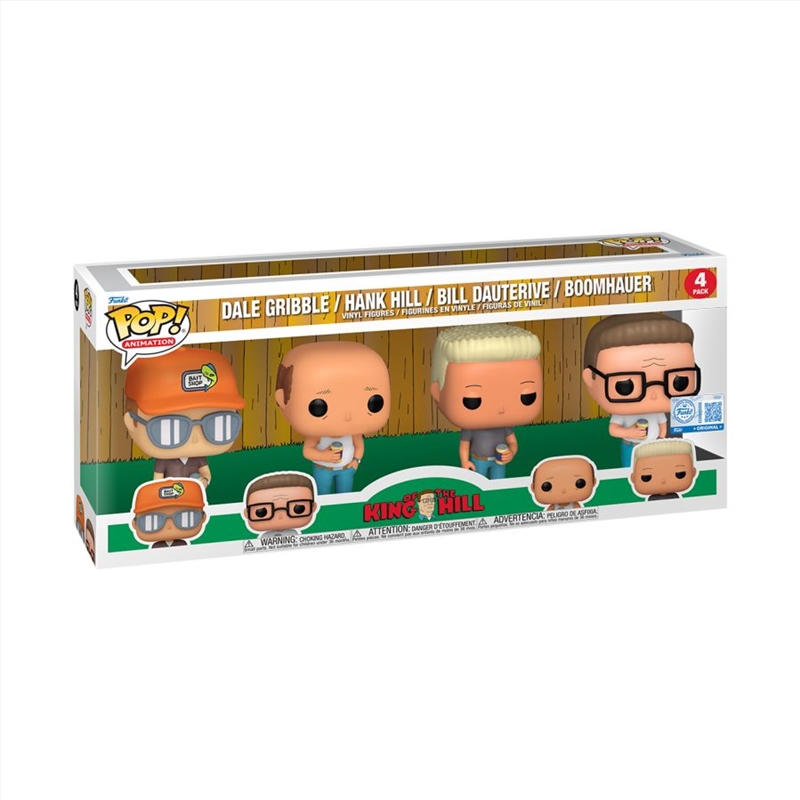 King of the Hill - Dale, Hank, Bill & Boomhauer Pop! 4-Pack [RS]/Product Detail/TV