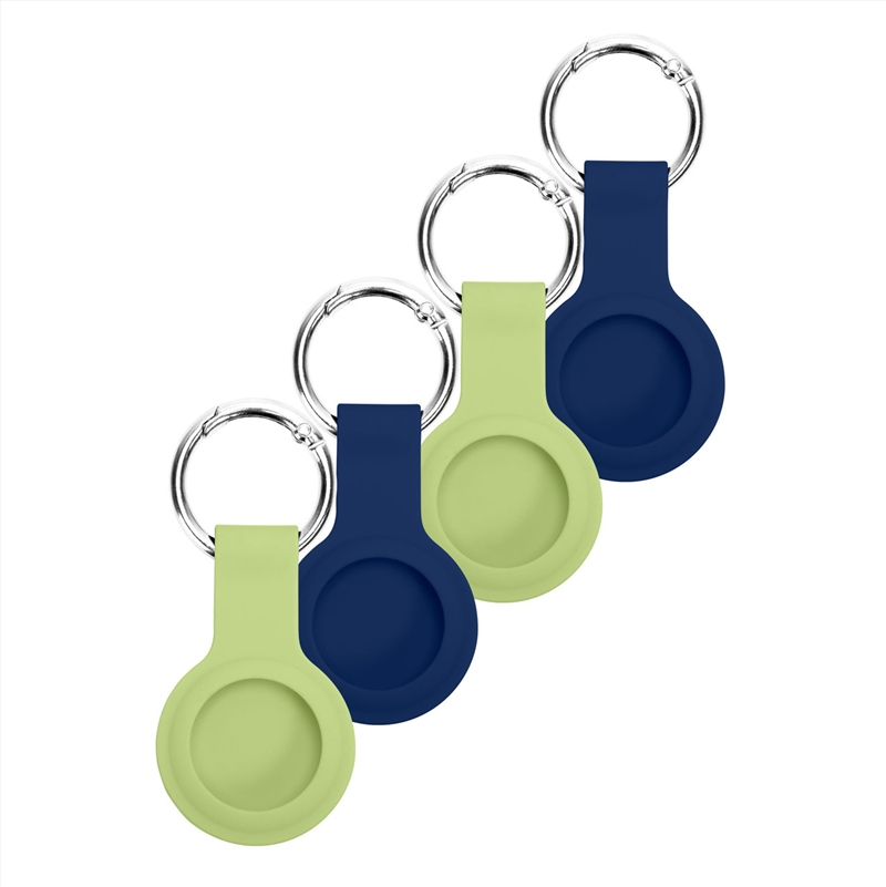 Laser Silicone Key Ring for Apple AirTag 4 Pack Sage Green x 2 and Midnight Blue x 2/Product Detail/Keyrings