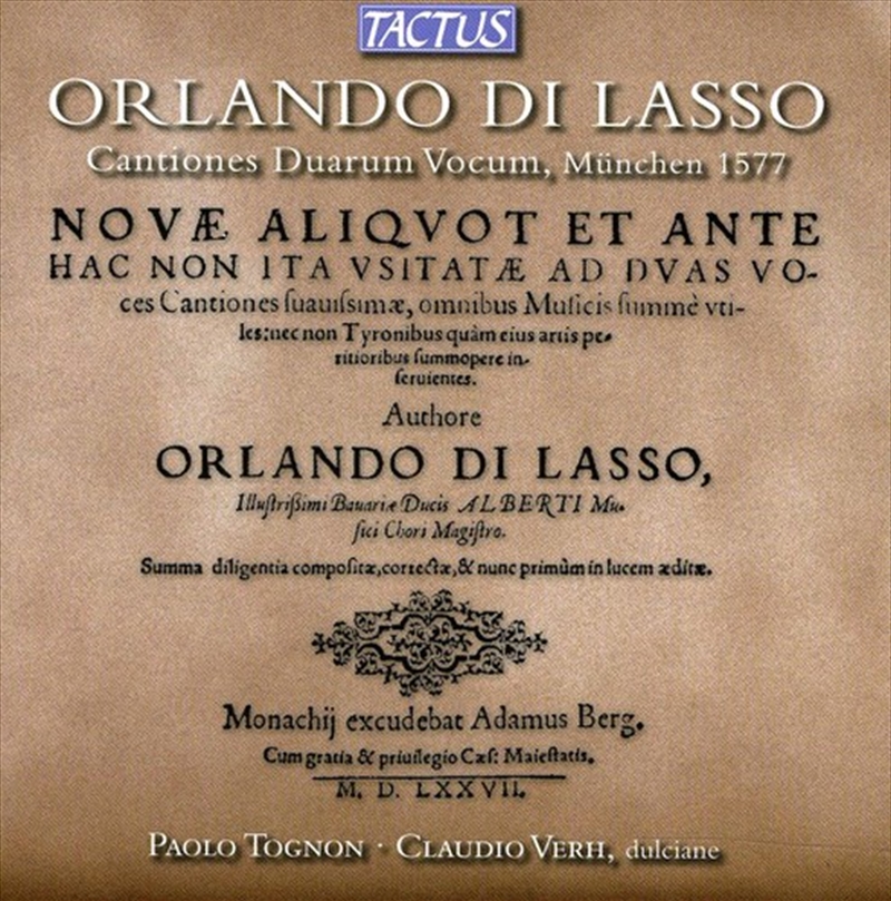 Cantiones Duarum Vocum/Product Detail/Classical