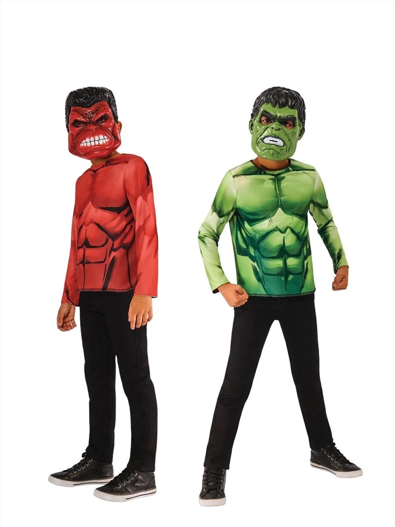 Red Hulk/Hulk Reversible Costume Top & 2 Masks - Size 6-8 Yrs/Product Detail/Costumes