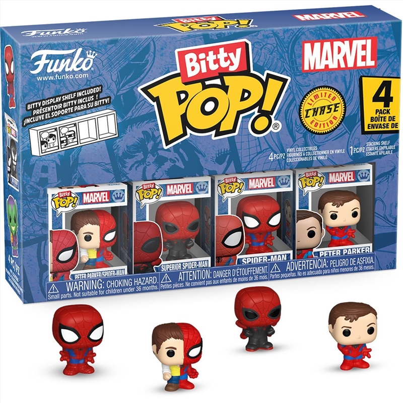 Spider-Man - Peter Parker Split Bitty Pop! 4PK/Product Detail/Funko Collections