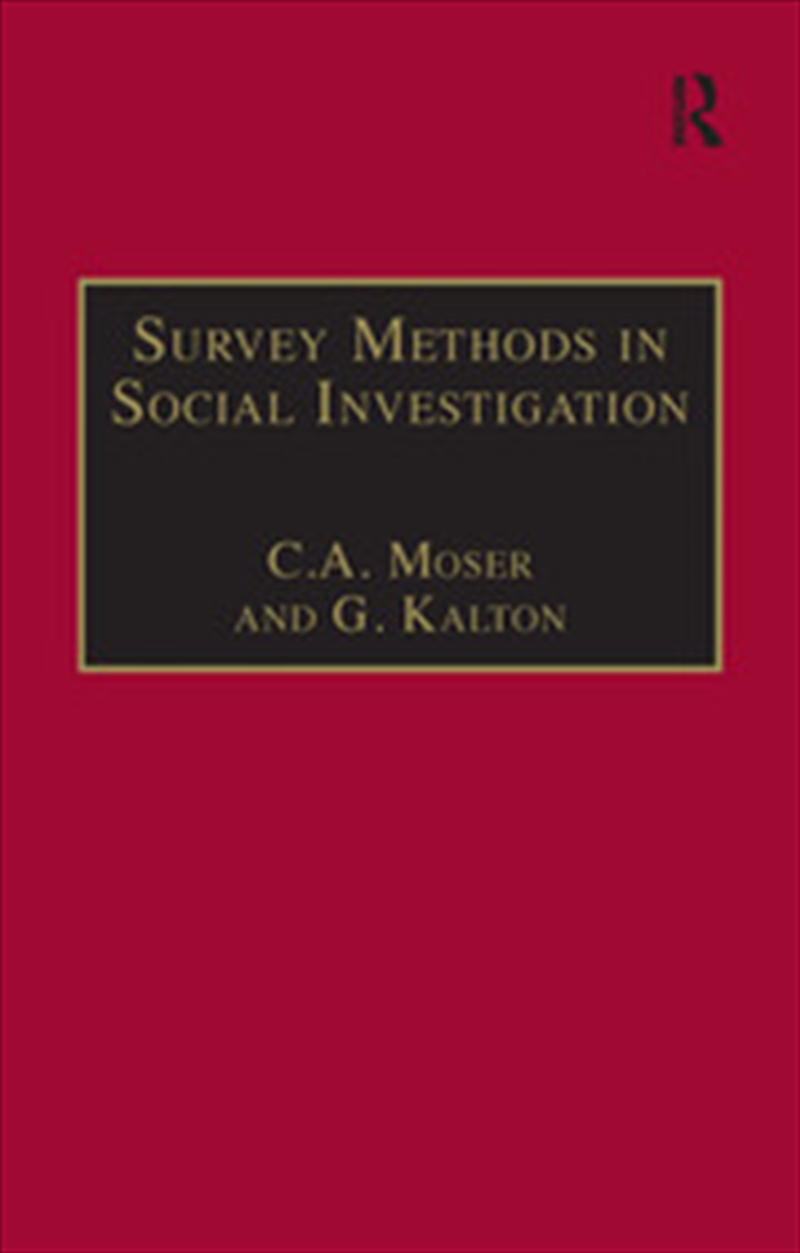 Survey Methods in Social Investigation/Product Detail/Business Leadership & Management