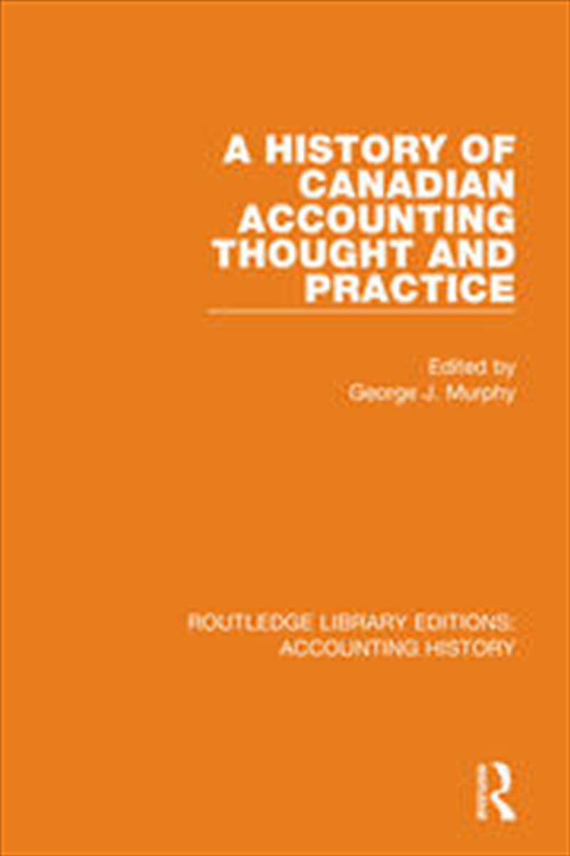 A History of Canadian Accounting Thought and Practice/Product Detail/Reading