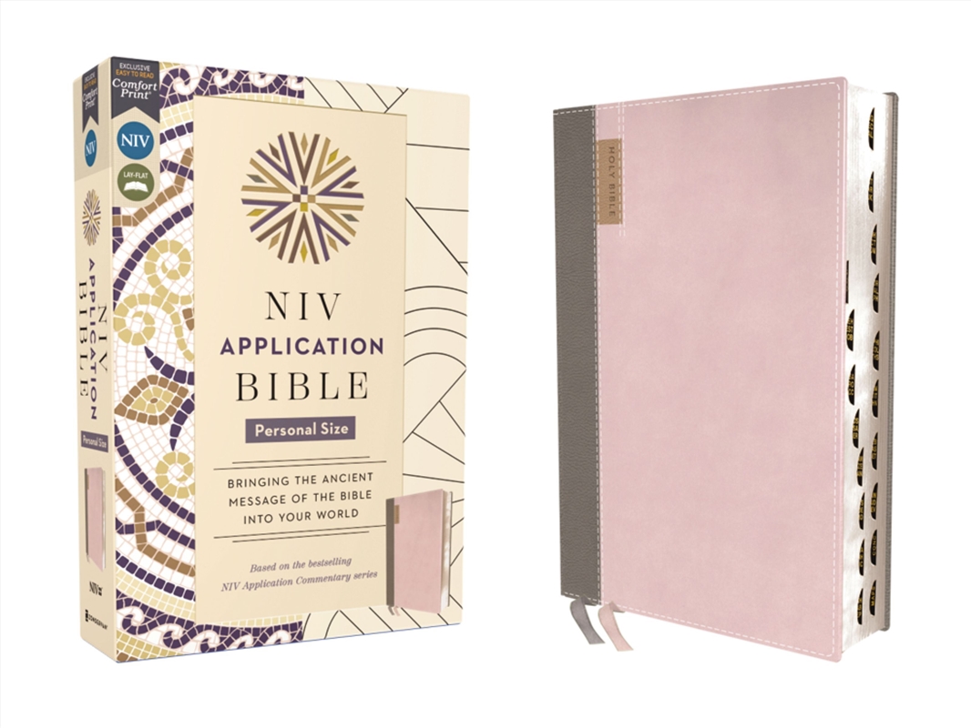NIV Application Bible, Personal Size, Pink/Gray, Red Letter, Thumb Indexed, Comfort Print/Product Detail/Religion & Beliefs