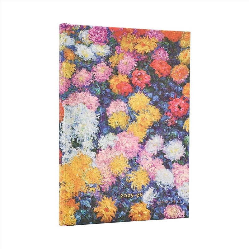 2026 Monet's Chrysanthemums Midi 18-month Horizontal Hardcover Flexi Dayplanner 2025-2026 (Elastic B/Product Detail/Calendars & Diaries