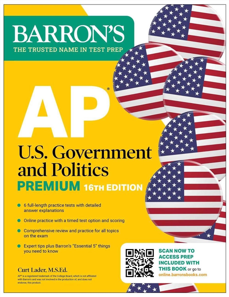 AP U.S. Government and Politics Premium, Sixteenth Edition: Prep Book with 6 Practice Tests + Compre/Product Detail/Teaching