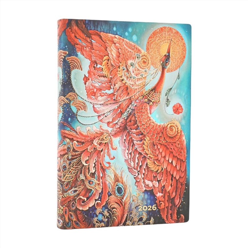 2026 Firebird (Birds of Happiness) Mini 12-month Horizontal Softcover Flexi Dayplanner 2026 (Elastic/Product Detail/Calendars & Diaries