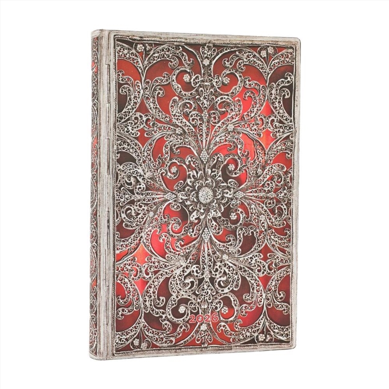 2026 Garnet (Silver Filigree Collection) Mini 12-month Horizontal Softcover Flexi Dayplanner 2026 (E/Product Detail/Calendars & Diaries