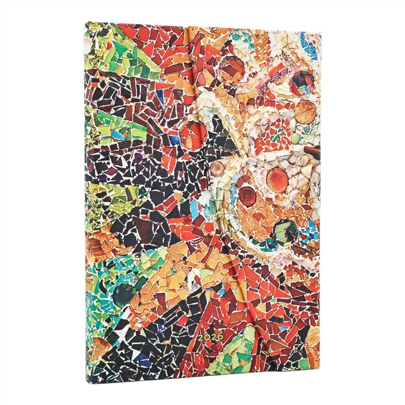 2026 Gaudi's Sun (Gaudi s Mosaics) Midi 12-month Verso Hardcover Flexi Dayplanner 2026 (Wrap Closure/Product Detail/Calendars & Diaries