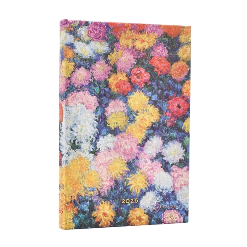 2026 Monet's Chrysanthemums Mini 12-month Horizontal Hardcover Flexi Dayplanner 2026 (Elastic Band C/Product Detail/Calendars & Diaries