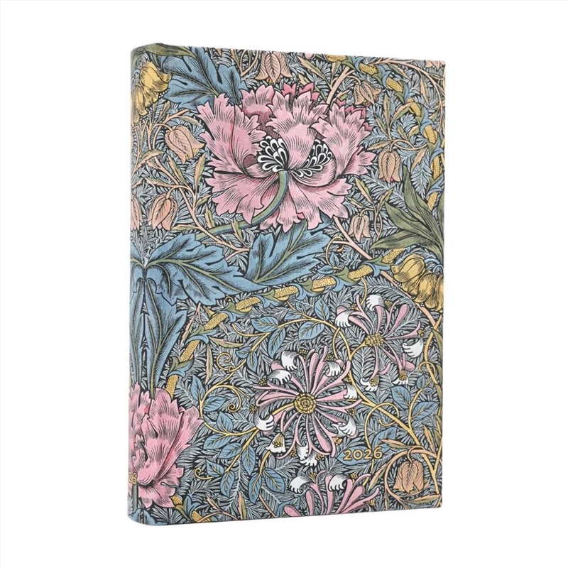 2026 Morris Pink Honeysuckle (William Morris) Mini 12-month Day-at-a-Time Hardcover Flexi Dayplanner/Product Detail/Calendars & Diaries
