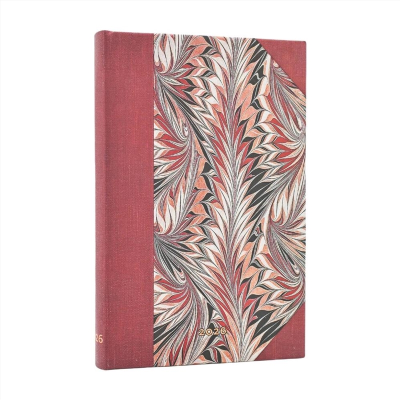 2026 Rubedo (Cockerell Marbled Paper) Mini 12-month Verso Hardcover Flexi Dayplanner 2026 (Elastic B/Product Detail/Calendars & Diaries