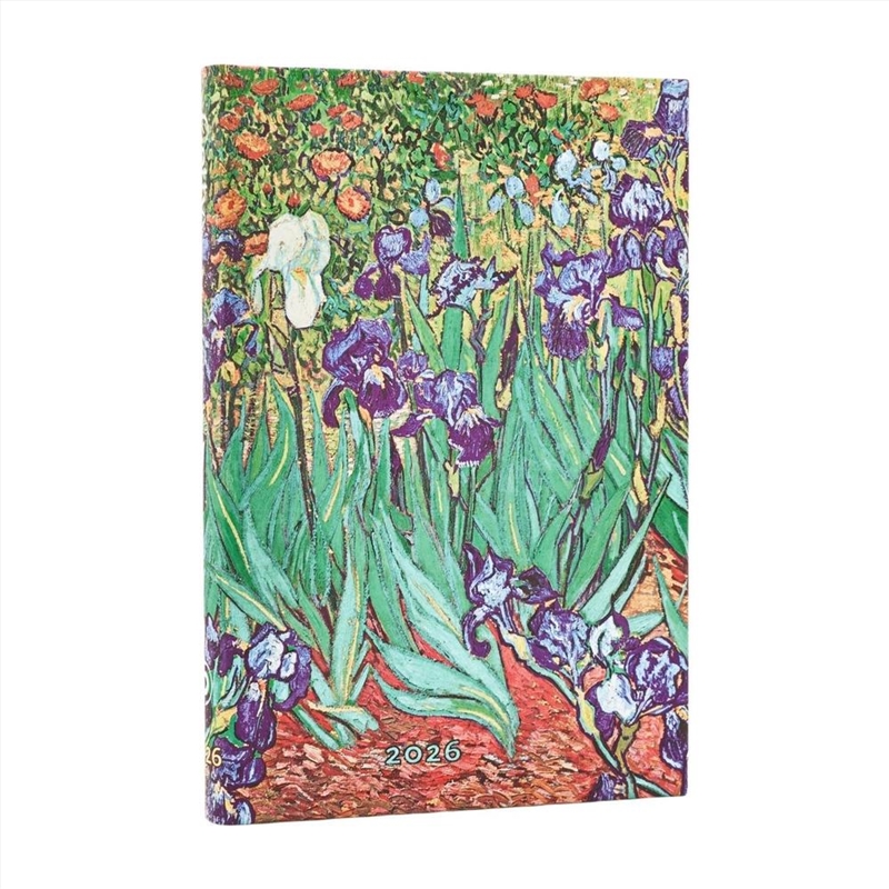 2026 Van Gogh's Irises Mini 12-month Horizontal Hardcover Flexi Dayplanner 2026 (Elastic Band Closur/Product Detail/Calendars & Diaries
