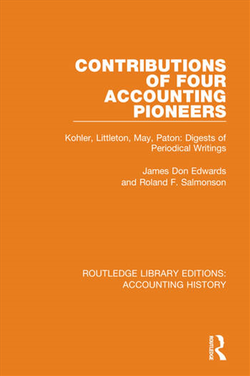 Contributions of Four Accounting Pioneers/Product Detail/Accounting & Finance