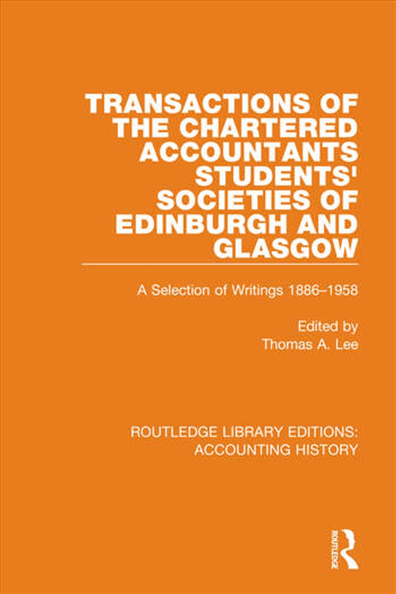 Transactions of the Chartered Accountants Students' Societies of Edinburgh and Glasgow/Product Detail/Business Leadership & Management