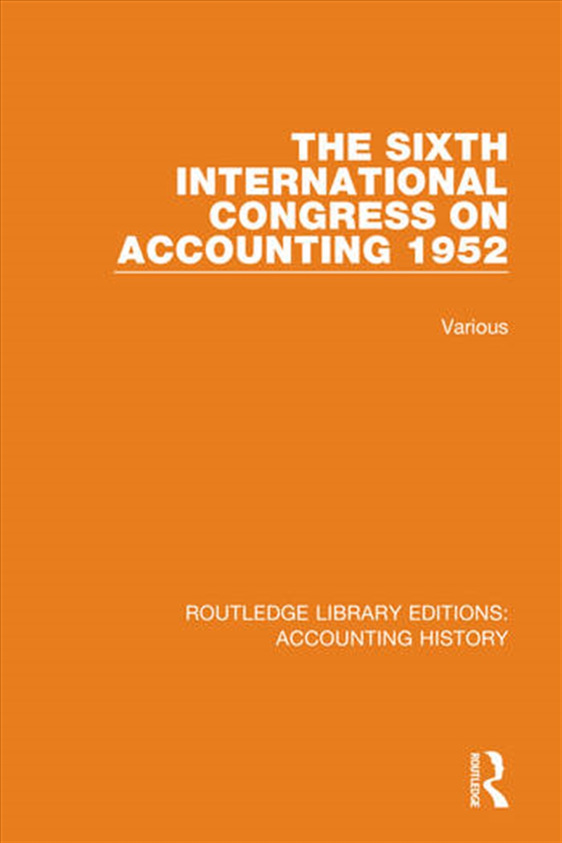 The Sixth International Congress on Accounting 1952/Product Detail/Accounting & Finance