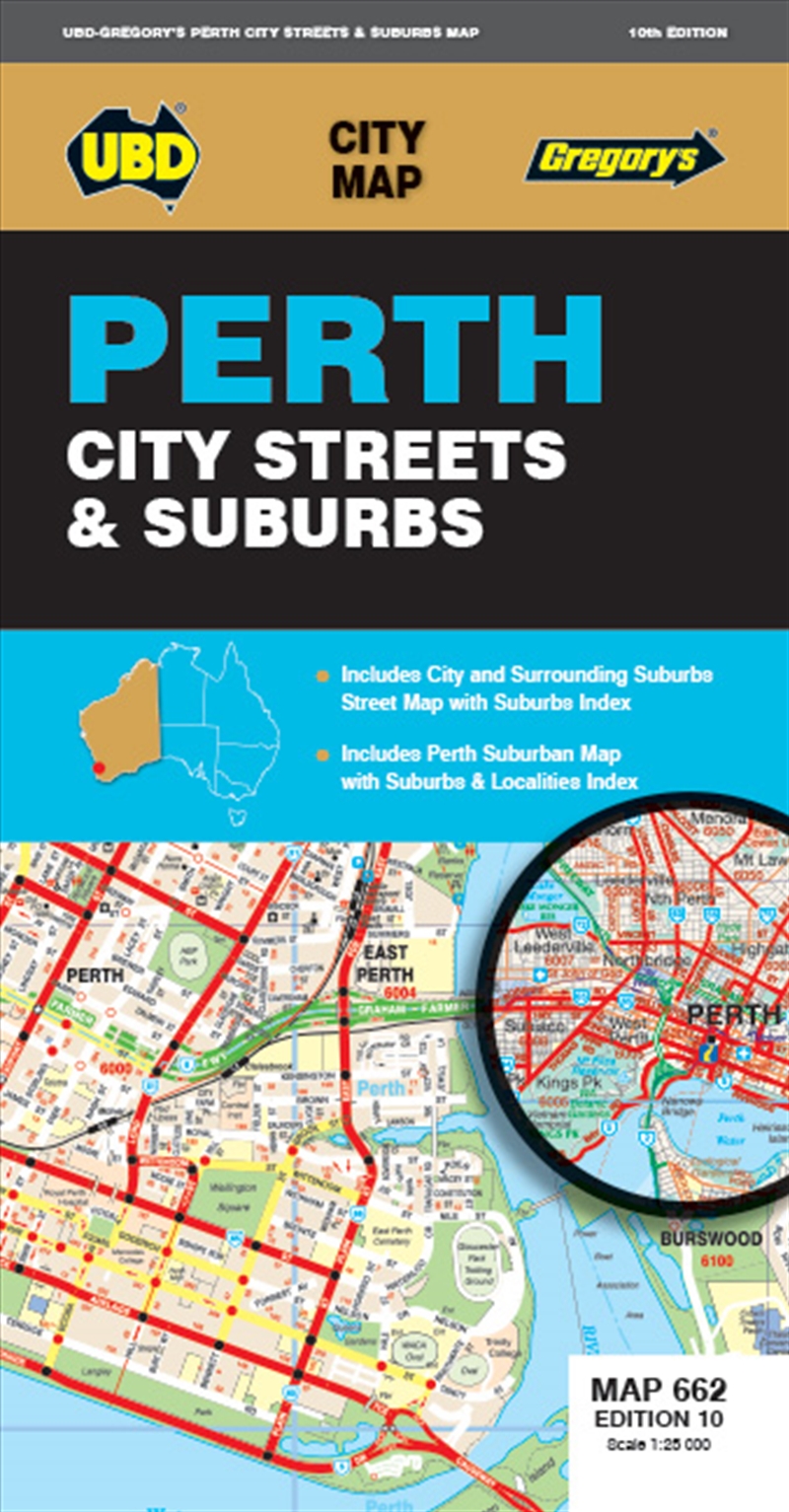 Perth City Streets & Suburbs Map 662 10th edition/Product Detail/Reference & Encylopaedias