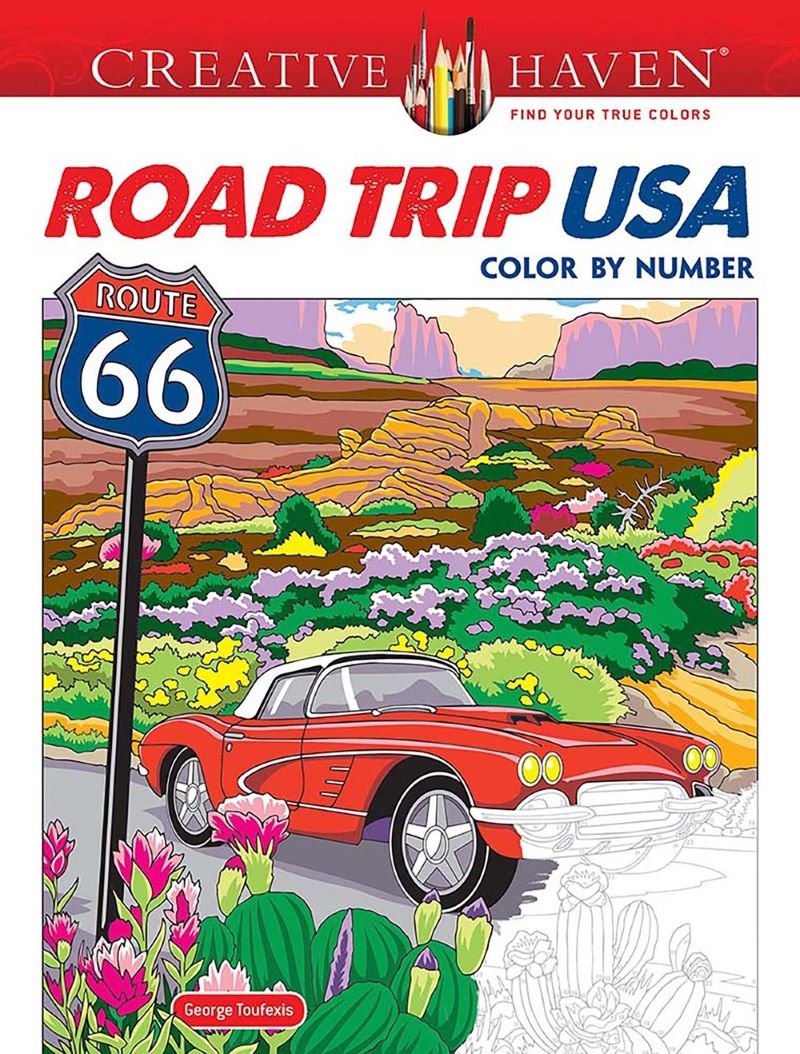 Creative Haven Road Trip USA Color by Number/Product Detail/Crafts & Handiwork