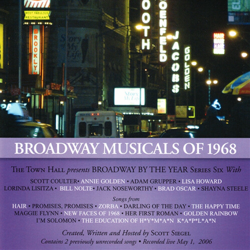 Broadway Musicals Of 1968 - With Brad Oscar-Annie Golden/Product Detail/Specialist